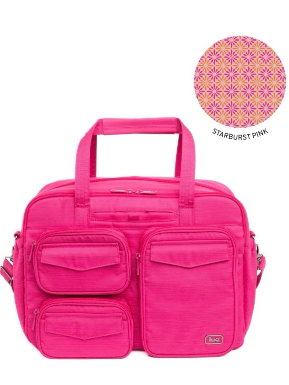 NWT LUG Legacy Collection Puddle Jumper 2 Duffel Bag BRUSHED ROSETTE PINK